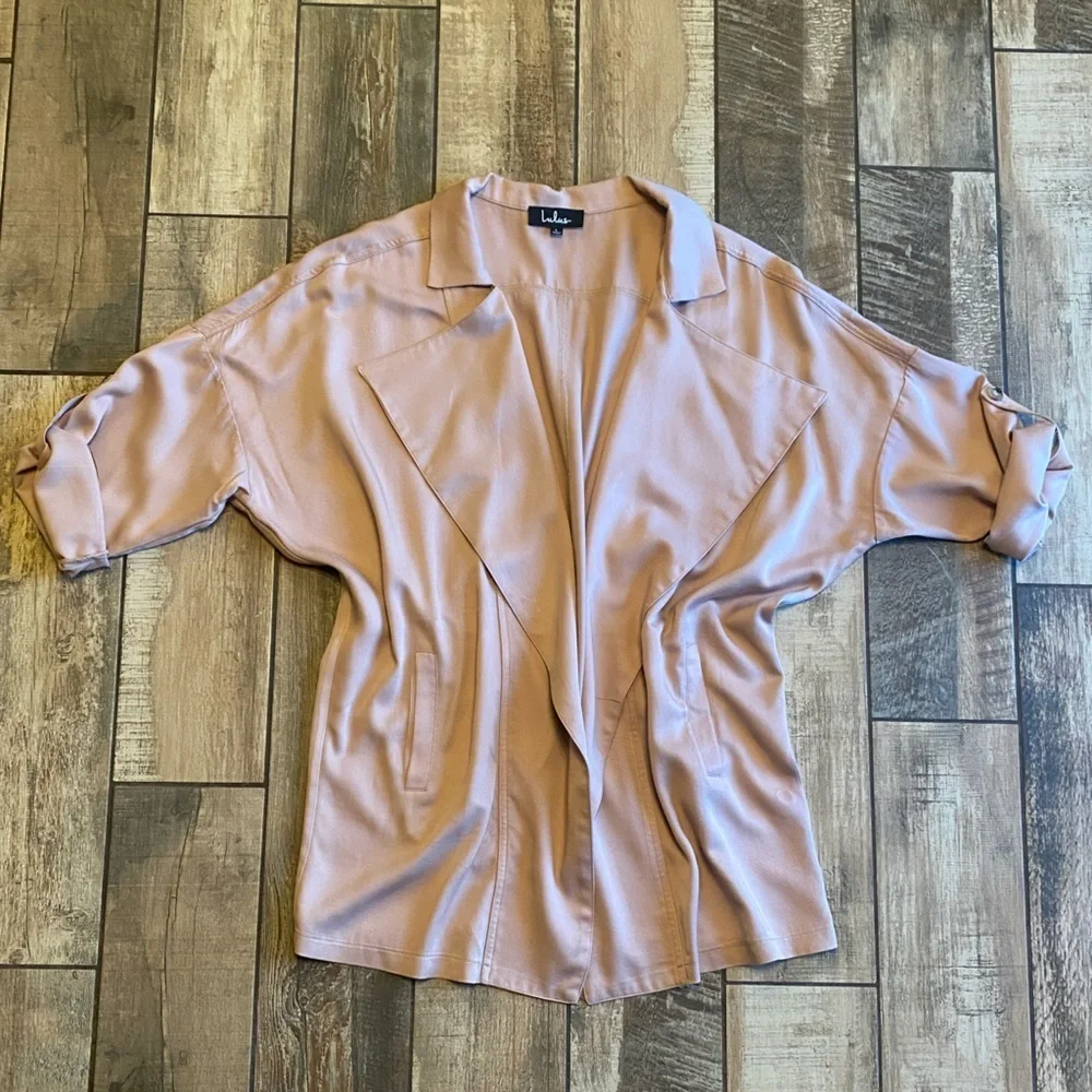 Lulu's Blush Pink Open Front Jacket - Picture 8 of 16